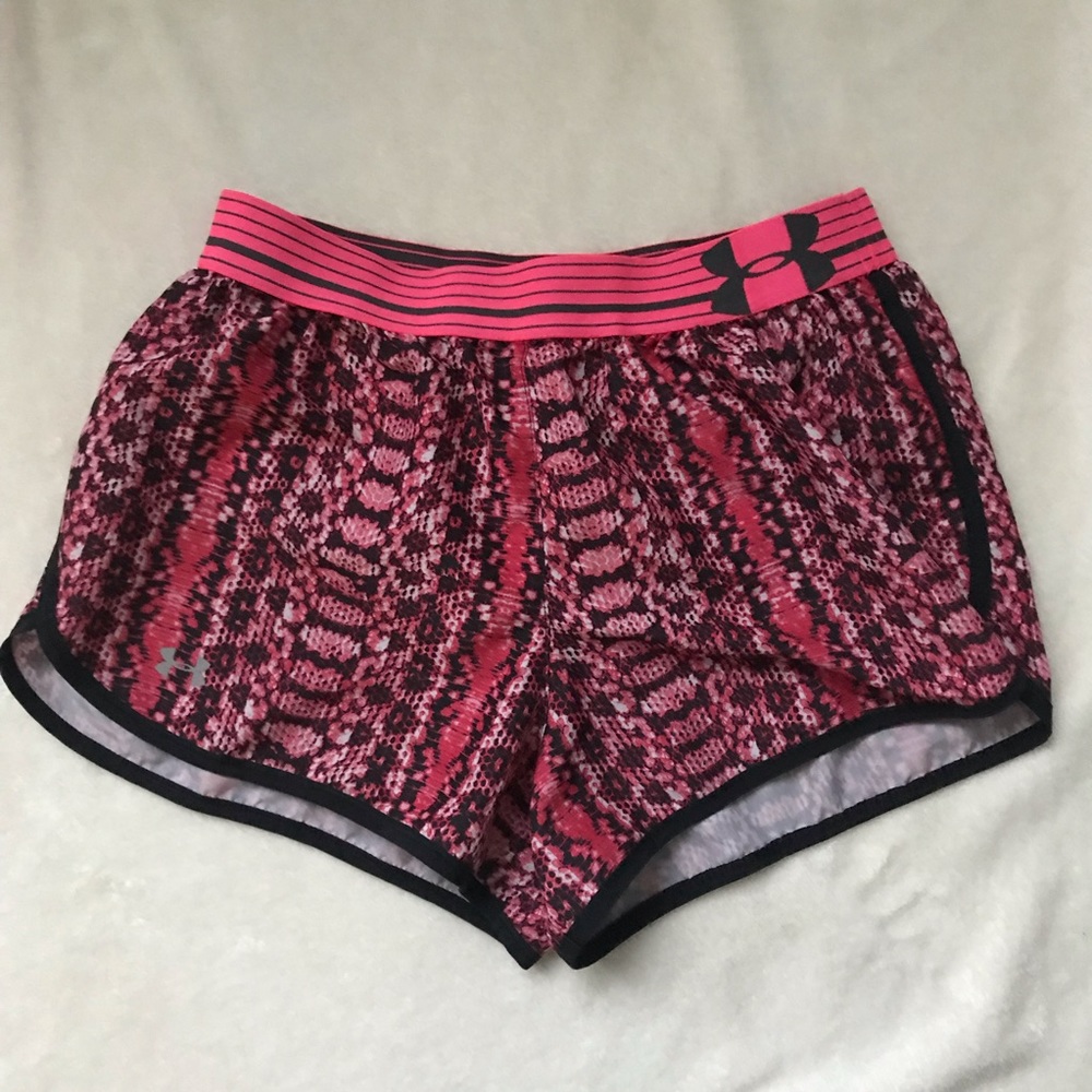 Under Armour Pink Snake Skin Print Running Shorts